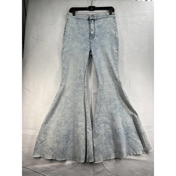 Free People Denim - New Free People Float On Flare Size 30 High Rise Flare Jeans In Marble